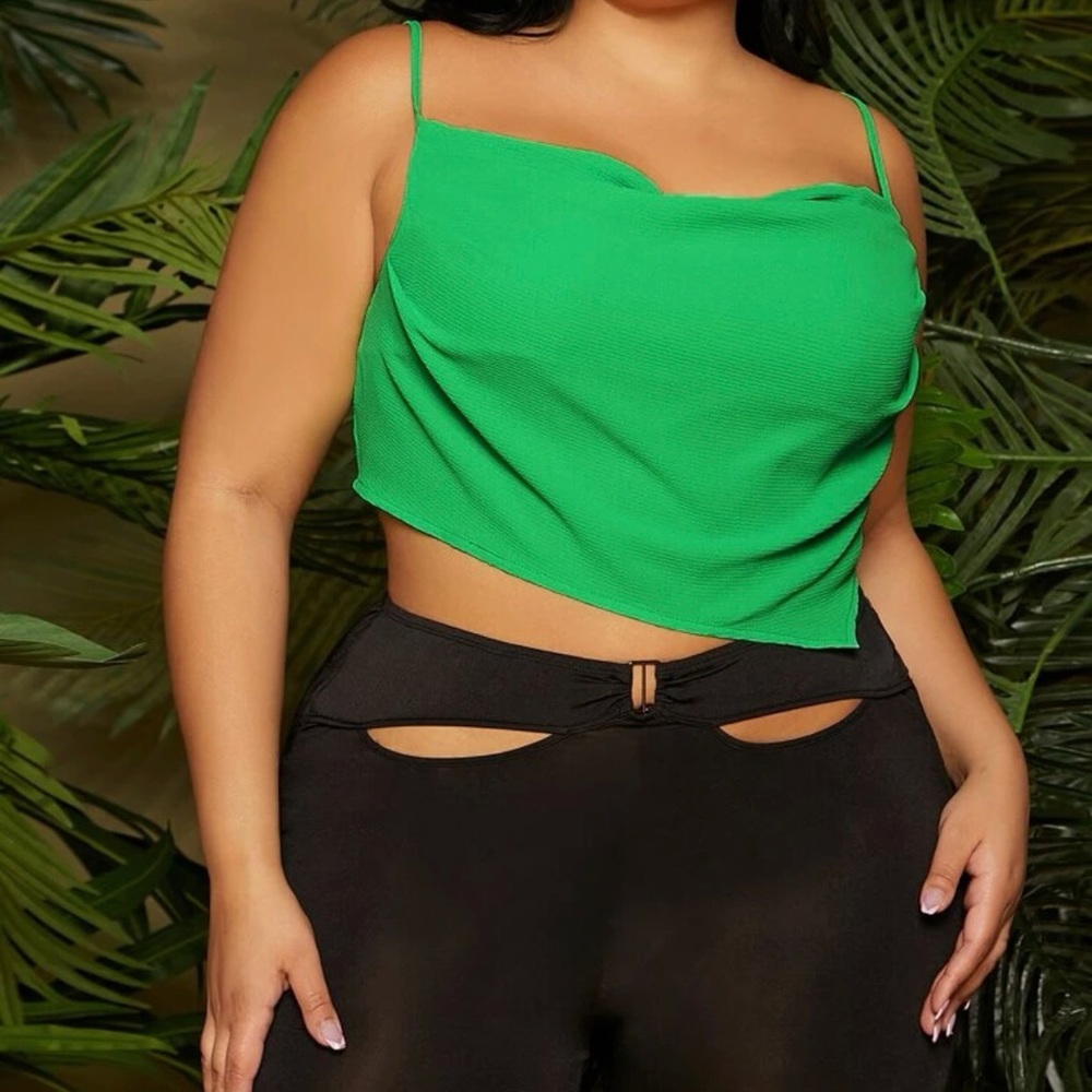Green crop top